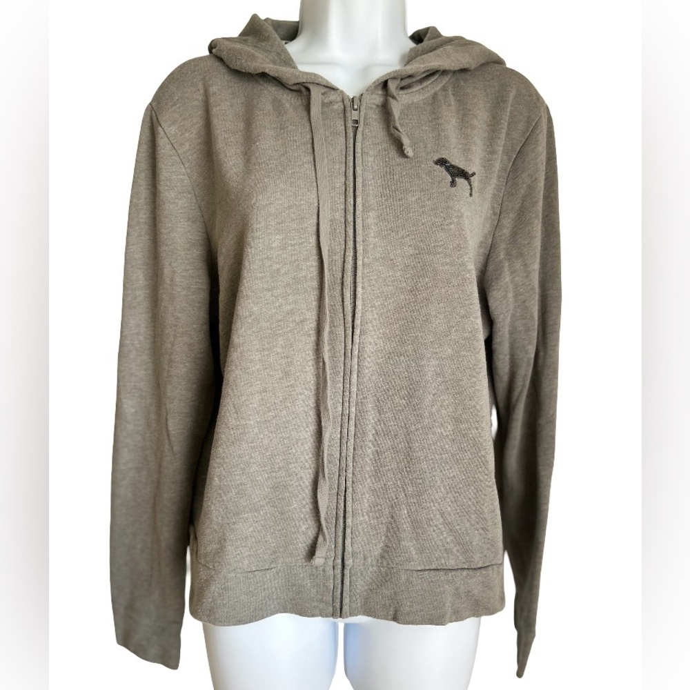 PINK VICTORIAS SECRET SEQUINS ZIP UP HOODIE - Picture 3 of 4